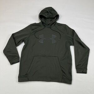Under Armour ColdGear Hoodie Men's Large Green Sweatshirt Pockets